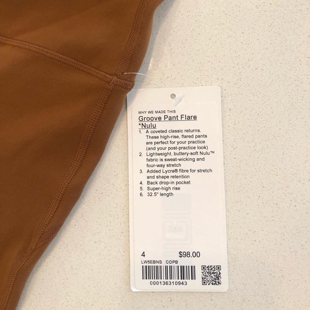 RARE—NWT Lululemon Groove Pant Flare HighRise Sz 4 - Picture 9 of 10